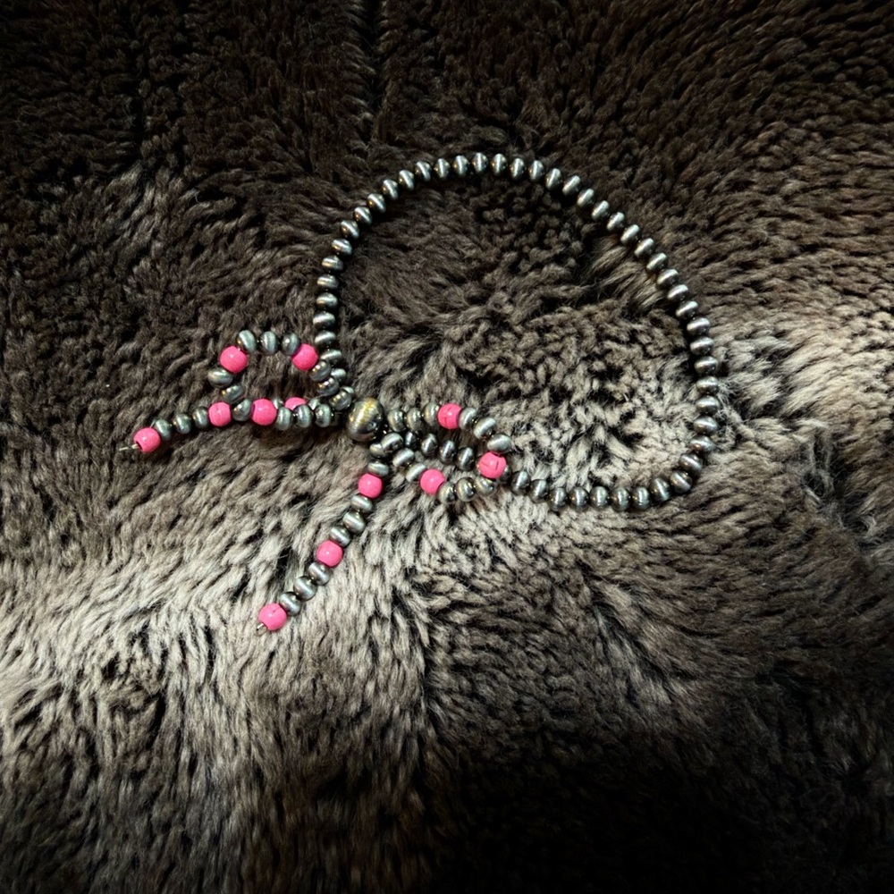 Chic Pink and Silver Beaded Bracelet